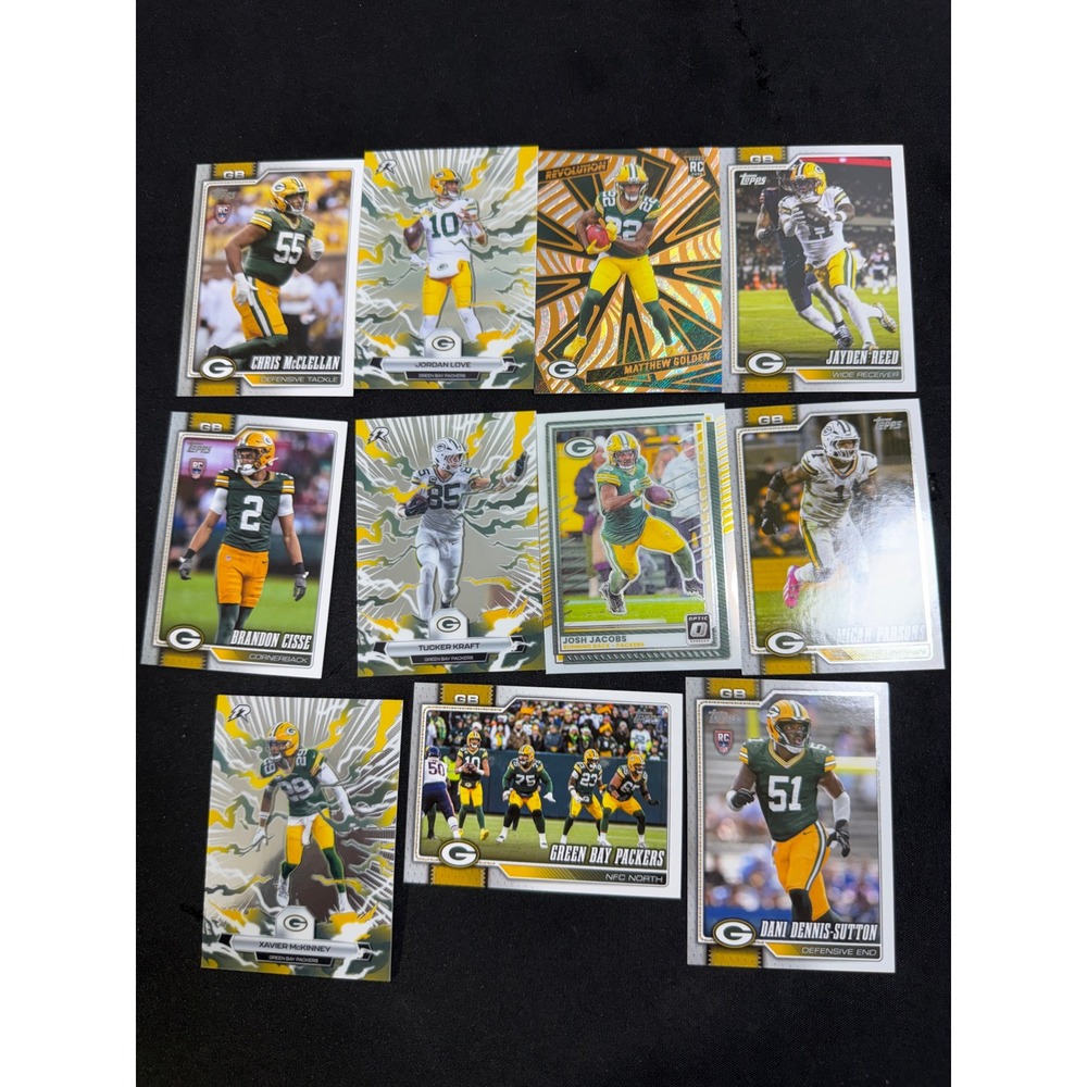 Topps Panini Packers Football Card Lot 11ct Jordan Love Josh Jacobs Jayden Reed